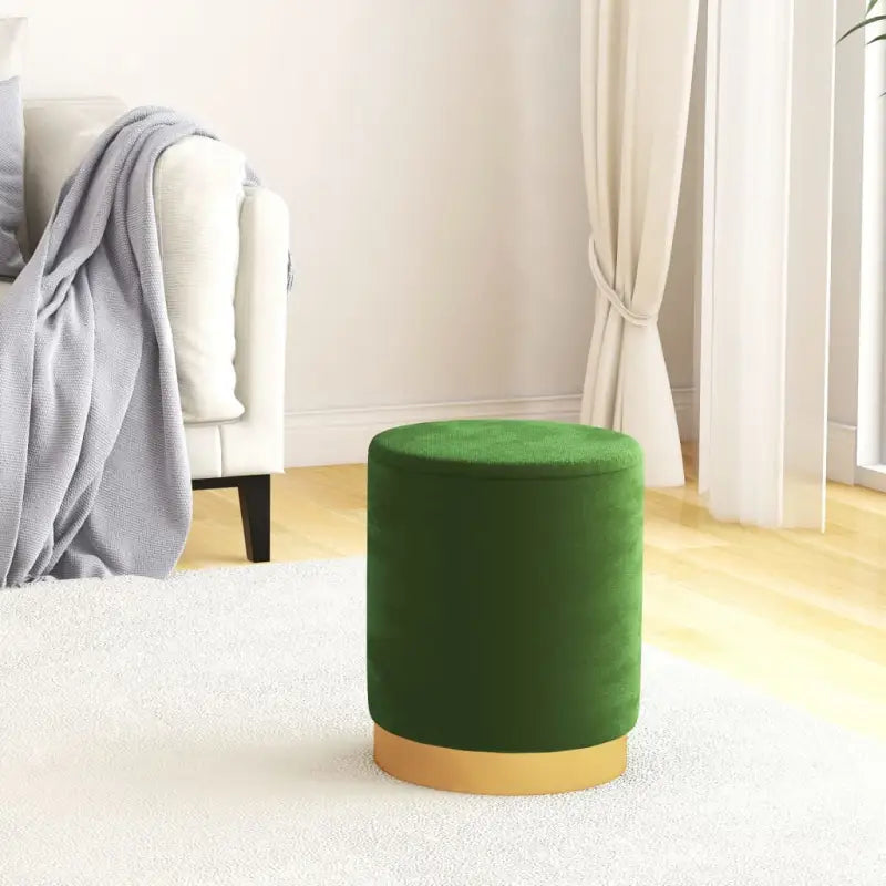 Ronde fluwelen hocker met opbergruimte voor comfortabel en praktisch gebruik - Groen / 1 / Fluweel - Klapstoelen &