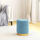 Ronde fluwelen hocker met opbergruimte voor comfortabel en praktisch gebruik - lichtblauw / 1 / Fluweel - Klapstoelen &