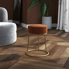 Ronde fluwelen poef voor stijl en comfort - Bruin / 1 / Fluweel - Klapstoelen & krukken
