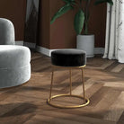 Ronde fluwelen poef voor stijl en comfort - Zwart / 1 / Fluweel - Klapstoelen & krukken
