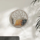 Ronde spiegel voor donkere hoek met metalen rand voor extra licht - Zand / 60 x 3 cm / 1 - Spiegels