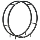 Ronde Stalen Houthaard voor stijlvolle houtopslag - 70 x 20 x 70 cm - Brandhoutrekken