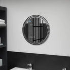Ronde wandspiegel met acryl kristal rand van gehard glas - 50 cm / 1 - Spiegels