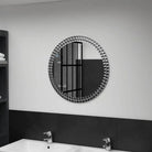 Ronde wandspiegel met acryl kristal rand van gehard glas - 60 cm / 1 - Spiegels