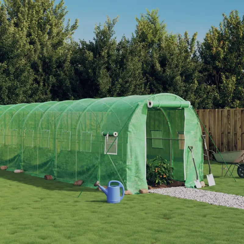 Ruime tuinkas voor planten en groenten van duurzaam polyethyleen - Groen / 22 x 2 x 2 m / 1 - Tuinkassen