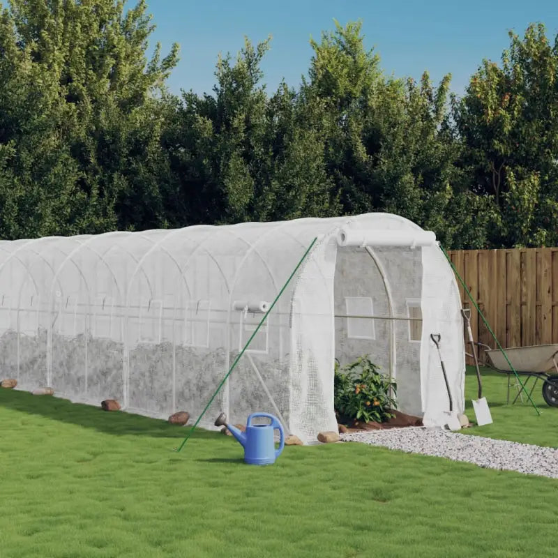 Ruime tuinkas voor planten en groenten van duurzaam polyethyleen - Wit / 12 x 2 x 2 m / 1 - Tuinkassen