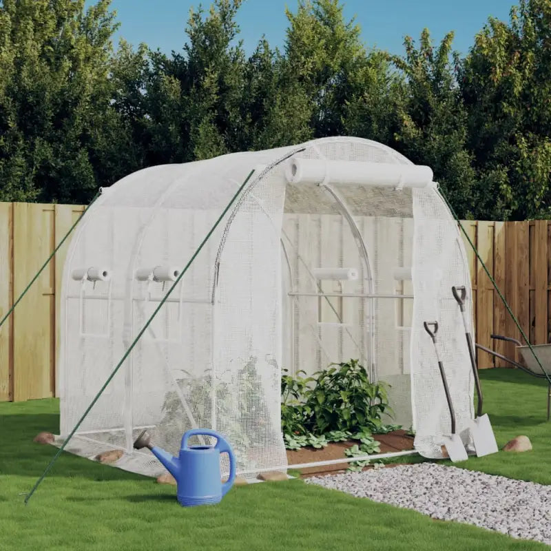 Ruime tuinkas voor planten en groenten van duurzaam polyethyleen - Wit / 2 x 2 x 2 m / 1 - Tuinkassen