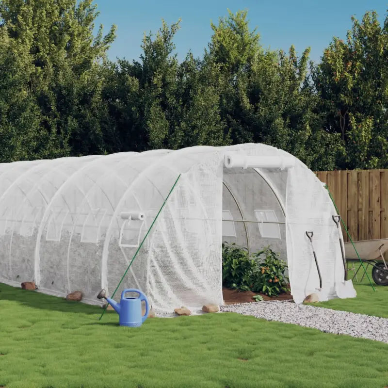 Ruime tuinkas voor planten groenten en fruit in duurzaam polyethyleen - Wit / 14 x 3 x 2 m / 1 - Tuinkassen
