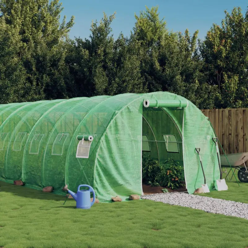Ruime tuinkas voor planten groenten en fruit in duurzaam polyethyleen - Groen / 12 x 3 x 2 m / 1 - Tuinkassen