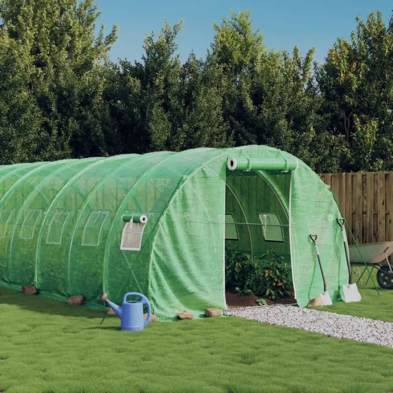 Ruime tuinkas voor planten groenten en fruit in duurzaam polyethyleen - Groen / 24 x 3 x 2 m / 1 - Tuinkassen