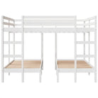 Ruimtebesparende oplossing voor meerdere kinderen met massief grenenhout - Bedden & bedframes