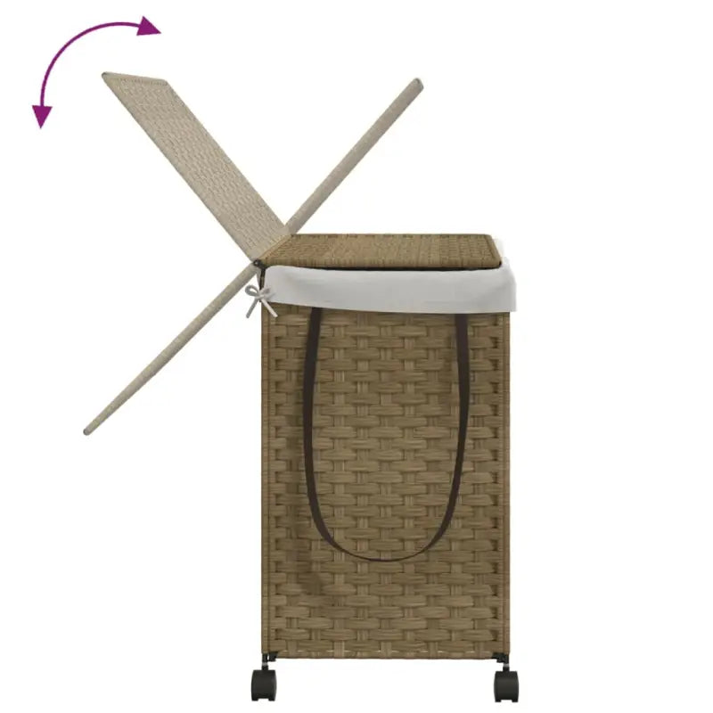 Rustieke inklapbare wasmand van natuurlijk rattan voor je badkamer - Naturel / 1 - Wasmanden