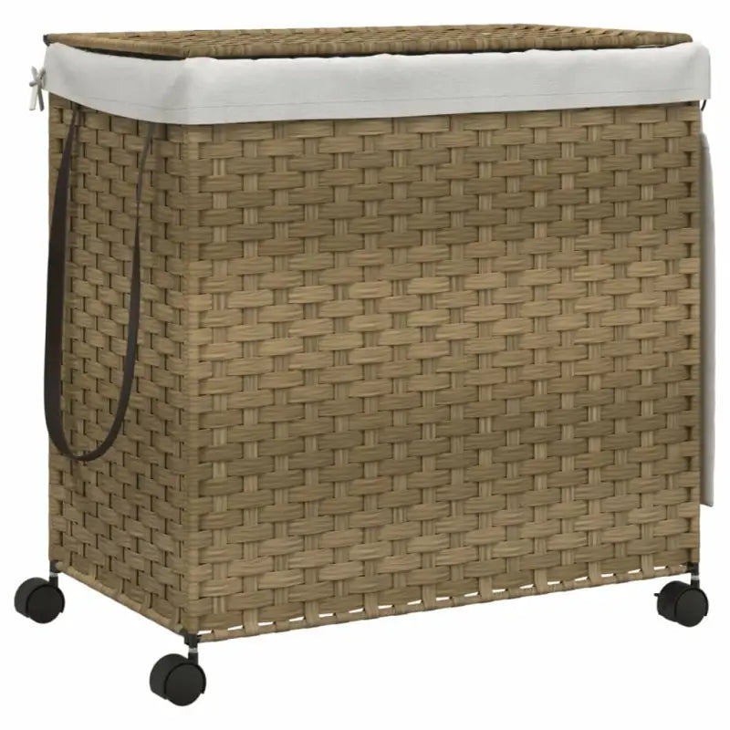 Rustieke inklapbare wasmand van natuurlijk rattan voor je badkamer - Naturel / 1 - Wasmanden