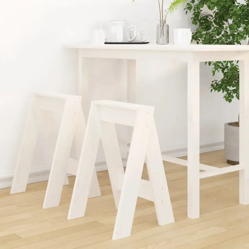 Rustieke krukken van massief grenenhout voor je interieur - Wit / 40 x 40 x 60 cm / 2 - Klapstoelen & krukken