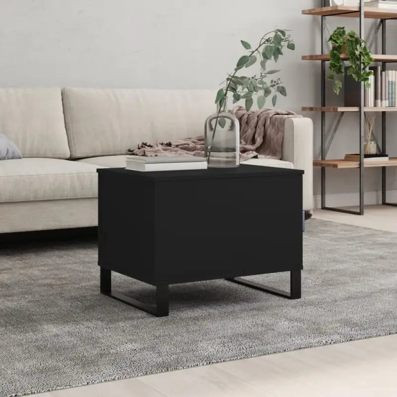 Salontafel bewerkt hout metalen poten met lift-top functionaliteit - Zwart / 1 - Salontafels