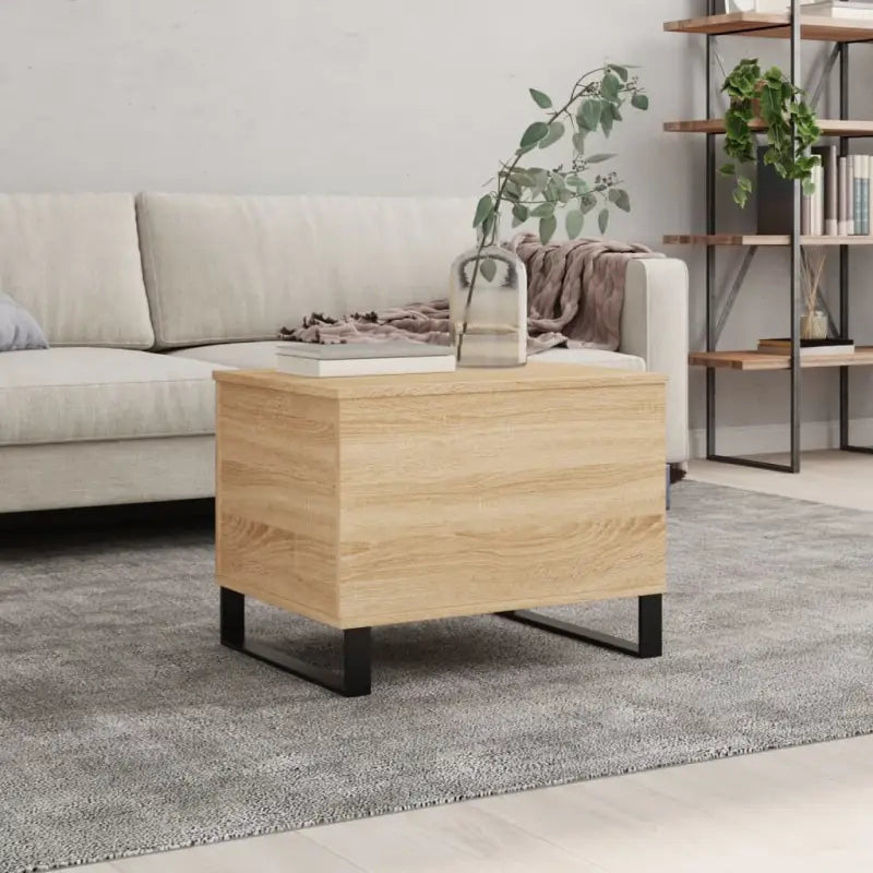 Salontafel bewerkt hout metalen poten met lift-top functionaliteit - Sonoma eiken / 1 - Salontafels