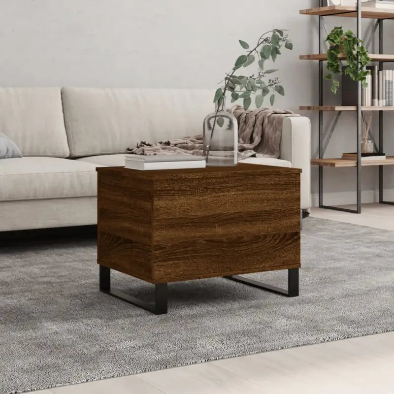 Salontafel bewerkt hout metalen poten met lift-top functionaliteit - bruin eikenkleur / 1 - Salontafels