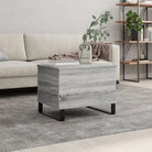 Salontafel bewerkt hout metalen poten met lift-top functionaliteit - Grijs sonoma / 1 - Salontafels