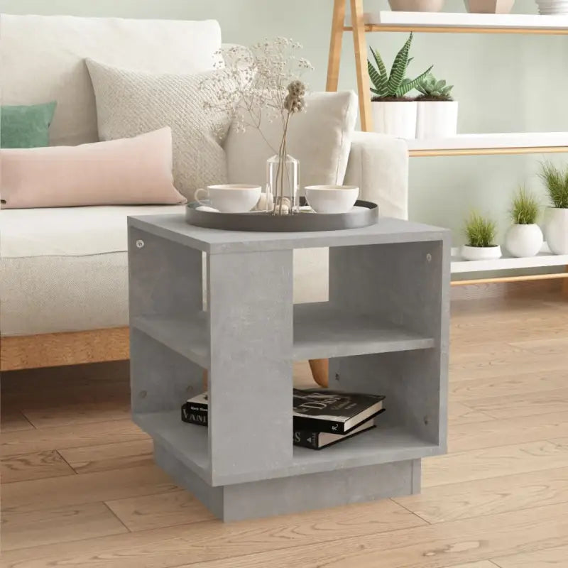 Salontafel in grijs sonoma bewerkt hout met modern ontwerp - Betongrijs / 40 x 40 x 43 cm / 1 - Salontafels