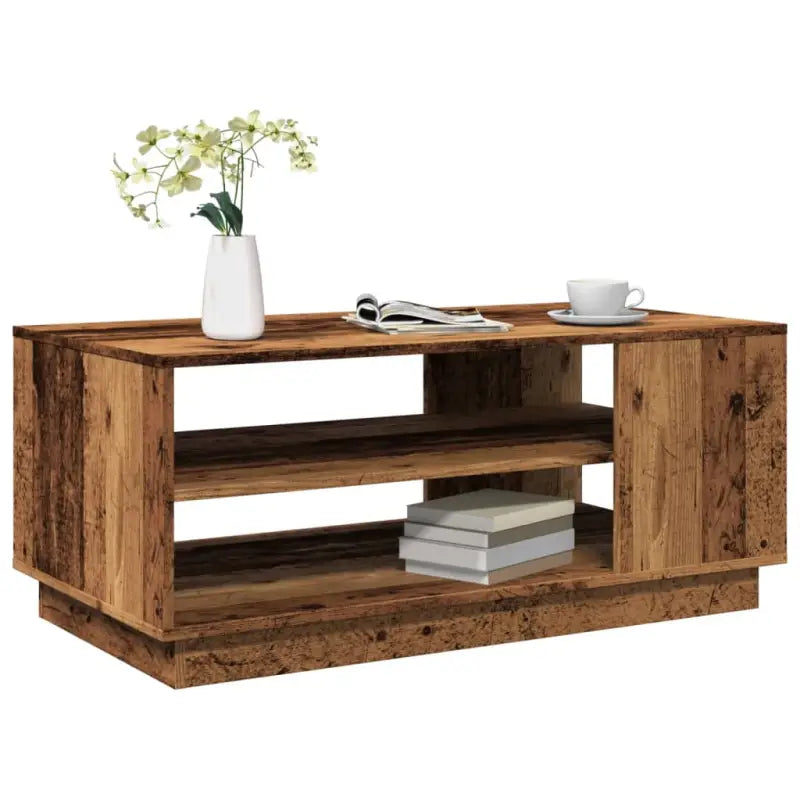 Salontafel in grijs sonoma bewerkt hout met modern ontwerp - Oud hout / 102 x 55 x 43 cm / 1 - Salontafels