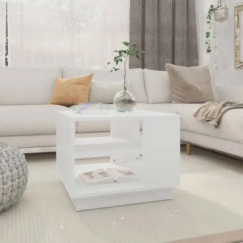 Salontafel in grijs sonoma bewerkt hout met modern ontwerp - Wit / 55 x 55 x 43 cm / 1 - Salontafels