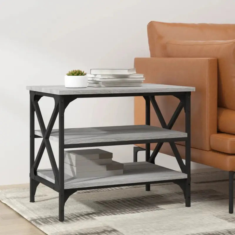 Salontafel in Grijs Sonoma met bewerkt hout voor industriële stijl - Grijs sonoma / 1 - Salontafels