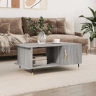 Salontafel met bewerkt hout en ijzeren poten voor een elegante woonkamer - Grijs sonoma / 1 - Salontafels
