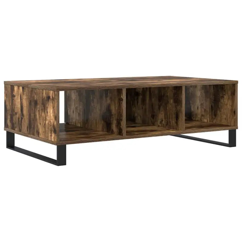 Salontafel met bewerkt hout en ijzeren poten voor stijl en functionaliteit - Salontafels