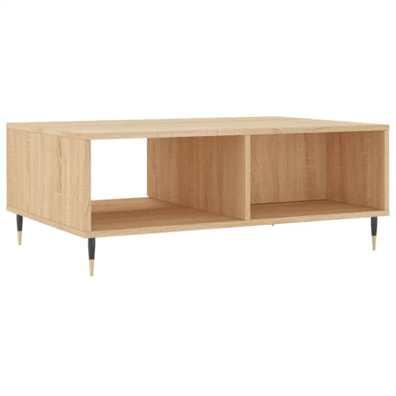 Salontafel met bewerkt hout en ijzeren poten voor stijl en functionaliteit - Salontafels