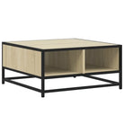 Salontafel met bewerkt hout en metalen frame in industriële stijl - Salontafels