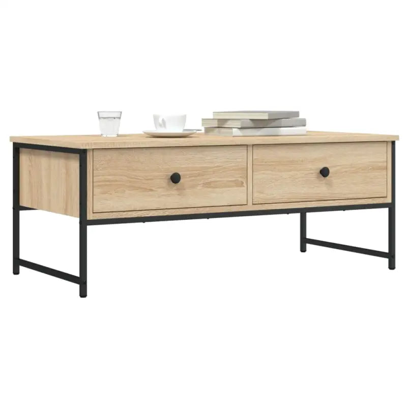 Salontafel met bewerkt hout en metalen frame voor binnen handbereik - Sonoma eiken / 1 - Salontafels