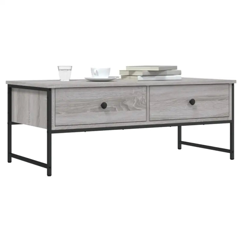 Salontafel met bewerkt hout en metalen frame voor binnen handbereik - Grijs sonoma / 1 - Salontafels