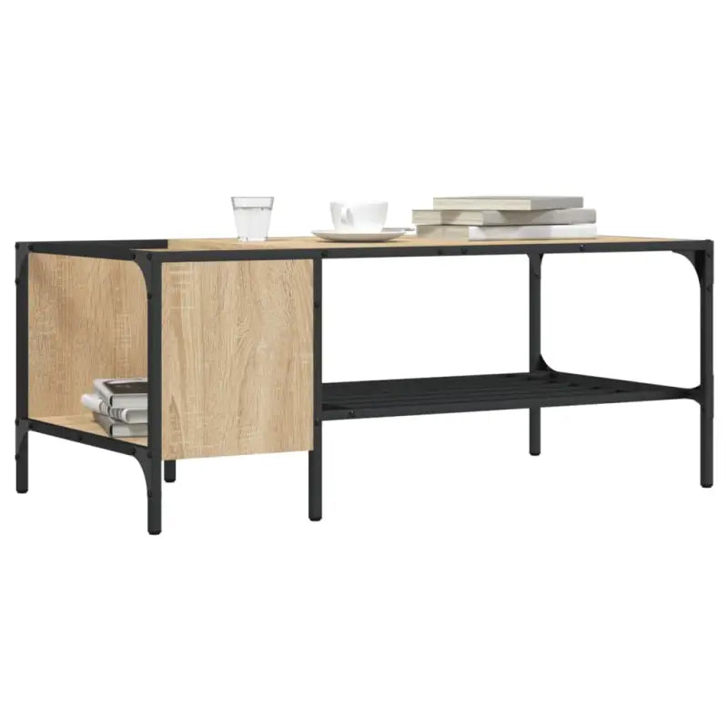 Salontafel met bewerkt hout en metalen frame voor binnen handbereik - Sonoma eiken / 1 - Salontafels
