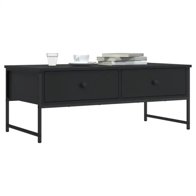 Salontafel met bewerkt hout en metalen frame voor binnen handbereik - Zwart / 1 - Salontafels