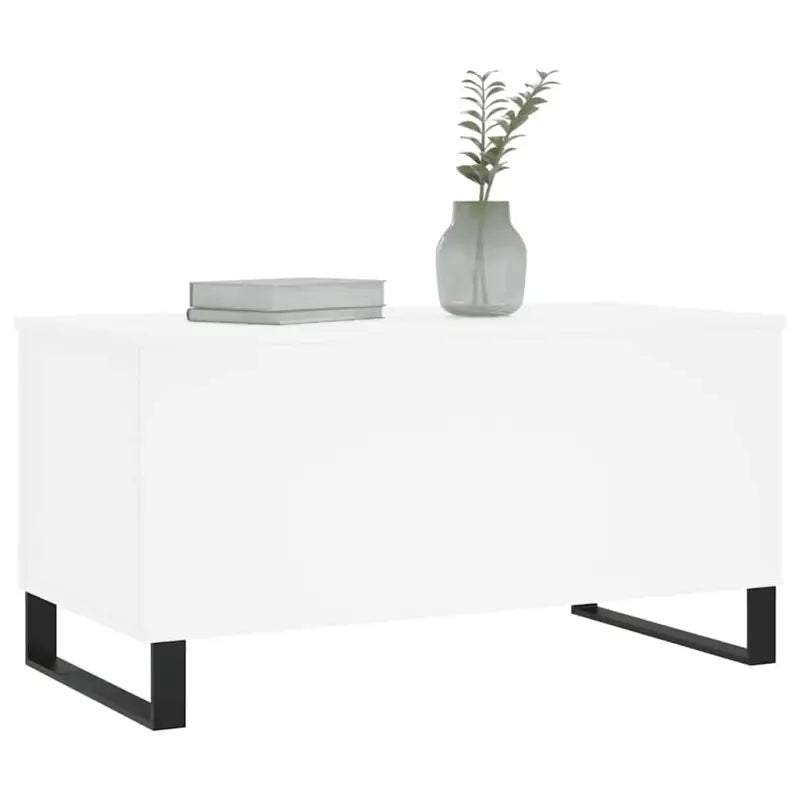 Salontafel met bewerkt hout en metalen poten met lift-top functie - Salontafels