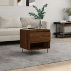 Salontafel met bewerkt hout en metalen poten voor een elegante woonkamer - bruin eikenkleur / 1 - Salontafels