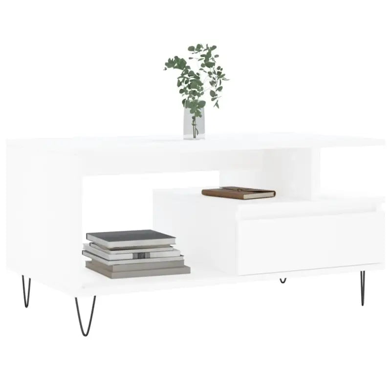 Salontafel met bewerkt hout en metalen poten voor een elegante woonkamer - Salontafels