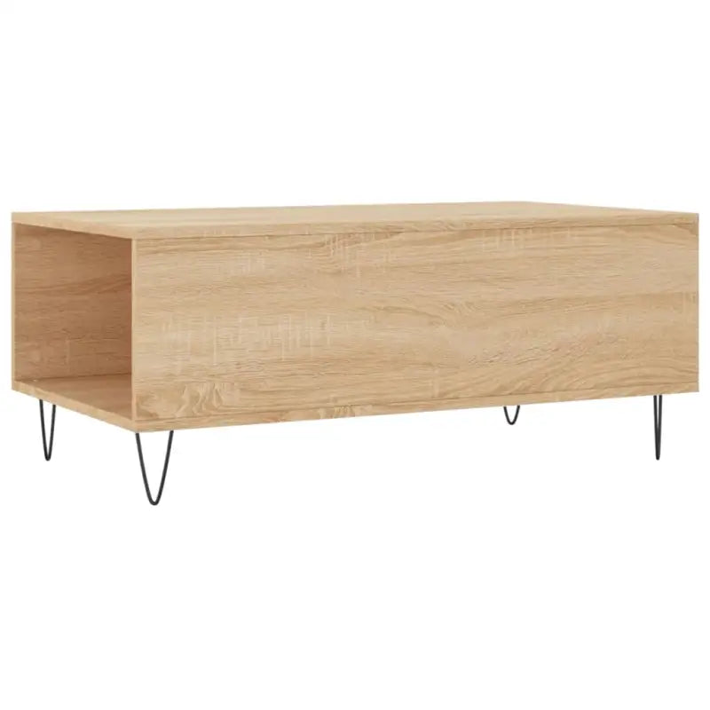 Salontafel met bewerkt hout en metalen poten voor een elegante woonkamer - Salontafels