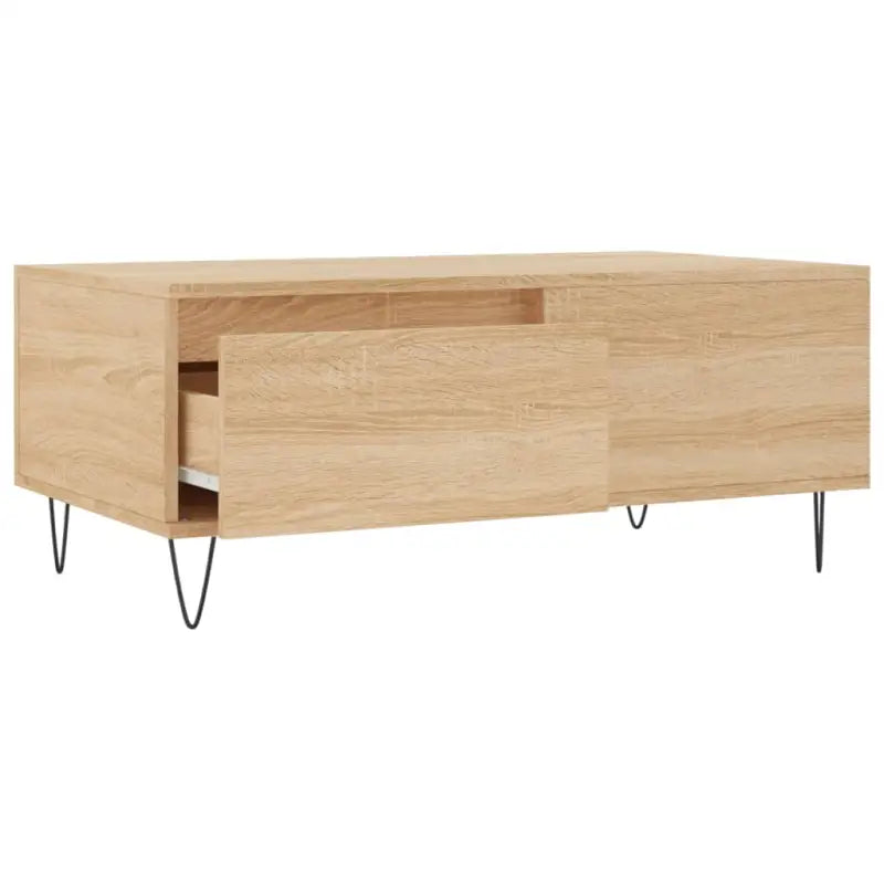 Salontafel met bewerkt hout en metalen poten voor een elegante woonkamer - Salontafels