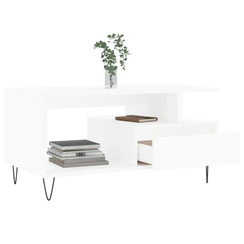 Salontafel met bewerkt hout en metalen poten voor een elegante woonkamer - Salontafels