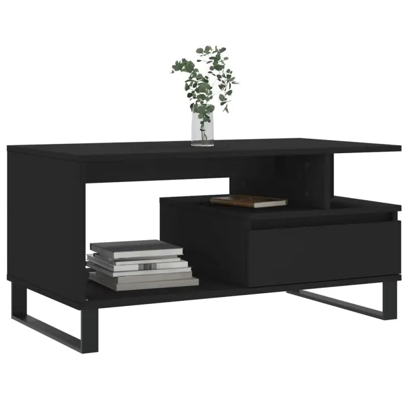Salontafel met bewerkt hout en metalen poten voor een stijlvolle woonkamer - Salontafels