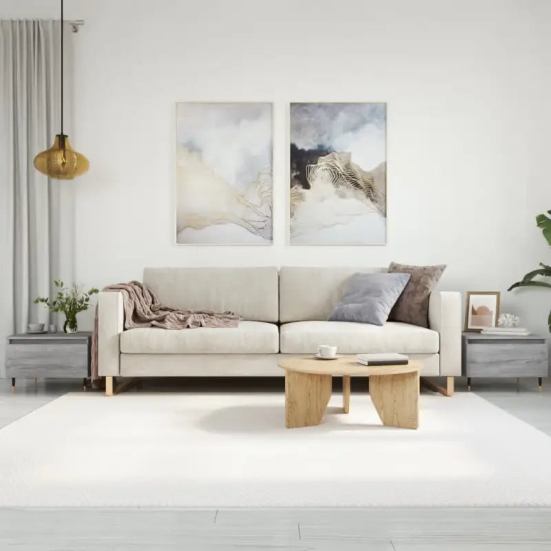 Salontafel met bewerkt hout en metalen poten voor een stijlvolle woonkamer - Grijs sonoma / 2 - Salontafels