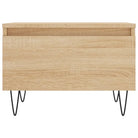 Salontafel met bewerkt hout en metalen poten voor elegante woonkamer stijl - Salontafels