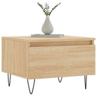 Salontafel met bewerkt hout en metalen poten voor elegante woonkamer stijl - Salontafels