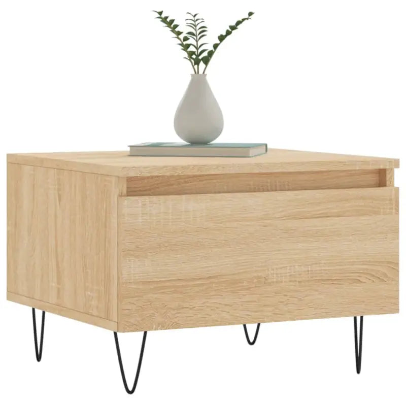 Salontafel met bewerkt hout en metalen poten voor elegante woonkamer stijl - Salontafels
