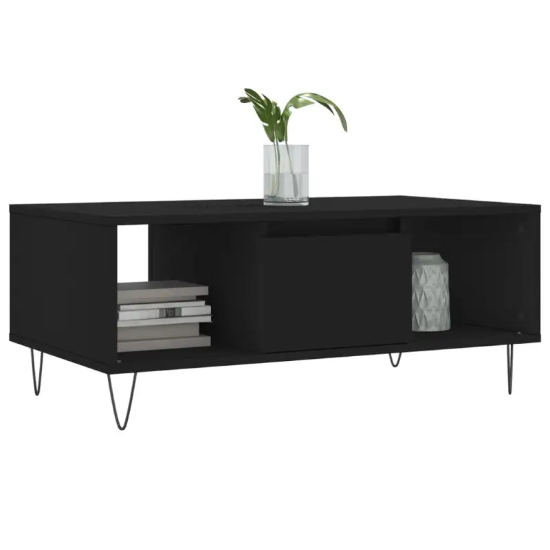 Salontafel met bewerkt hout en metalen poten voor elegante woonkamer - Salontafels