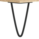 Salontafel met bewerkt hout en metalen poten voor elegante woonkamer stijl - Salontafels