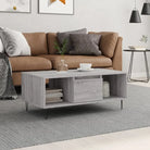 Salontafel met bewerkt hout en metalen poten voor elegante woonkamer - Grijs sonoma / 1 - Salontafels
