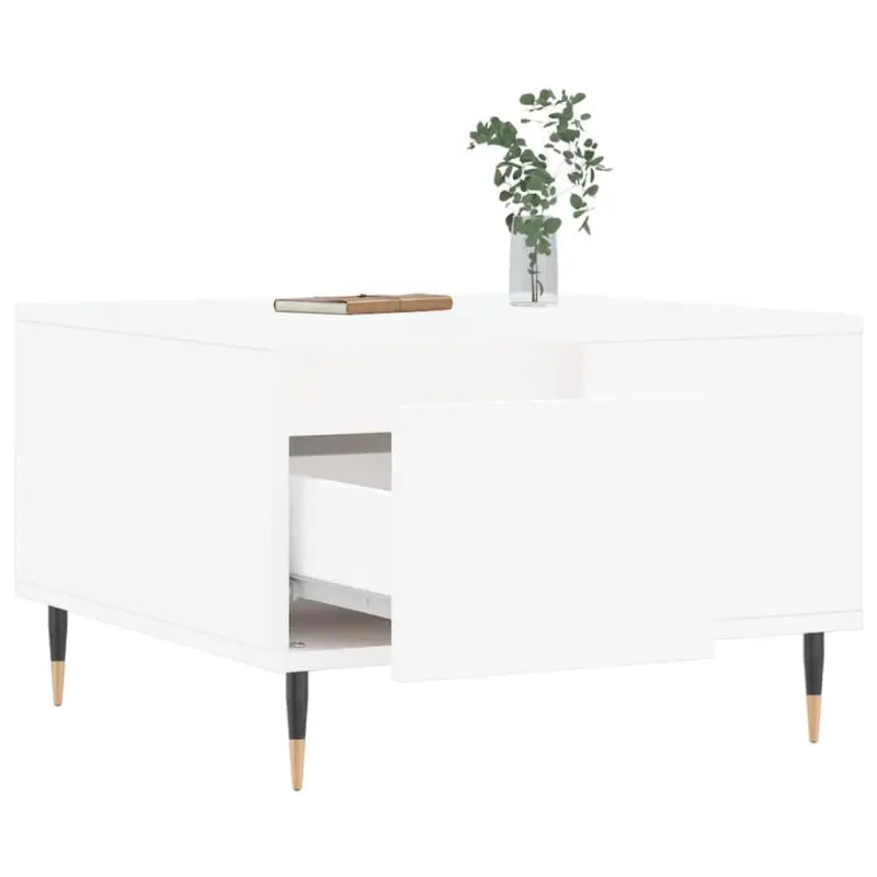 Salontafel met bewerkt hout en metalen poten voor elegantie - Salontafels
