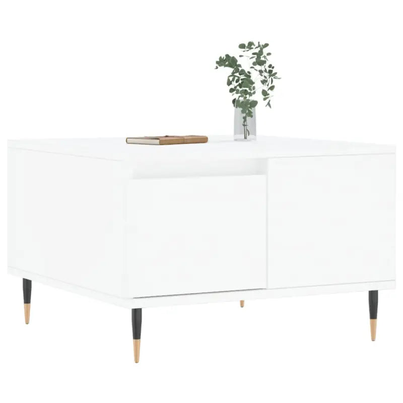 Salontafel met bewerkt hout en metalen poten voor elegantie - Salontafels